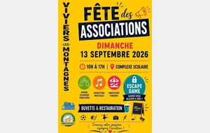 Les inscriptions pour la saison 2026/2027, auront lieu le dimanche 13 septembre de 10h à 13h lors de la journée de la fête des associations.